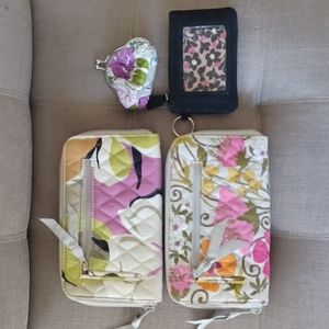 Vera Bradley 4-pack Coin Purses Change Purses Wristlet Wallets